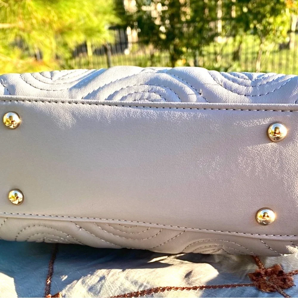 Valentino Orlandi Light Grey Quilted Handbag/Crossbody/Guitar Strap - Picture 5 of 6